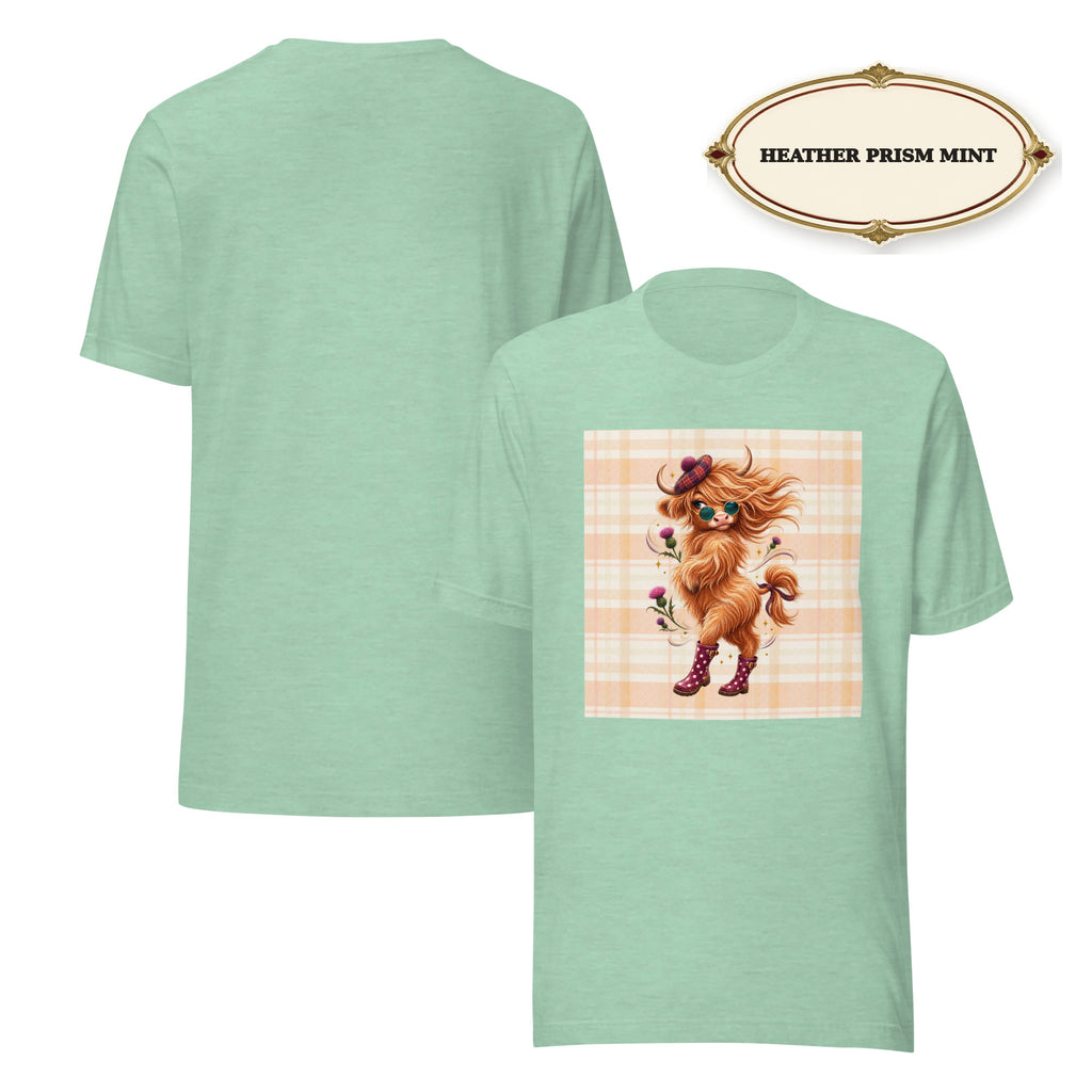 Women’s Highland Cow Graphic Tee, Cute Western Shirt, Cow Lover Gift