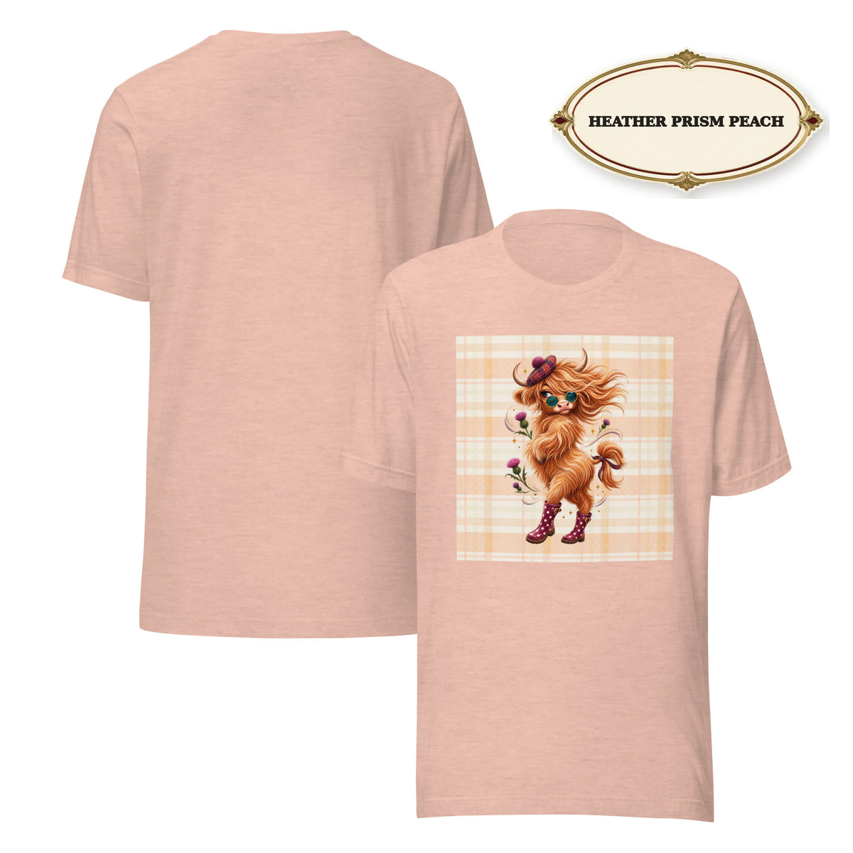 Women’s Highland Cow Graphic Tee, Cute Western Shirt, Cow Lover Gift