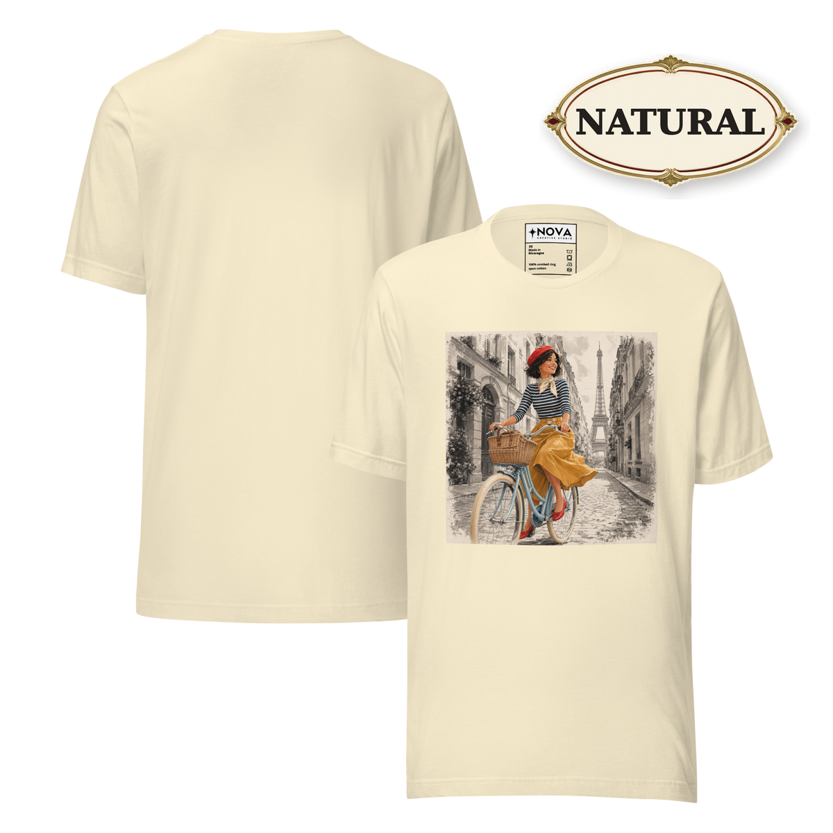 Paris Shirt for Women, Parisian Bicycle T-Shirt, French Girl Graphic Tee, Vintage Paris Shirt, France Travel Tee, Paris Lover Gift