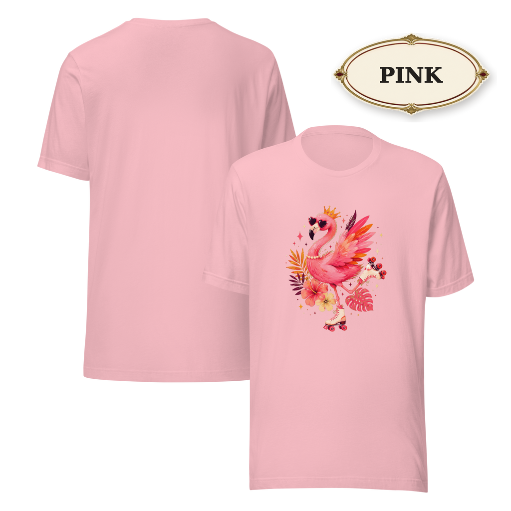 Pink Flamingo Shirt for Women, Tropical Graphic Tee, Colorful Summer T-Shirt, Beach Vacation Tee, Flamingo Lover Gift