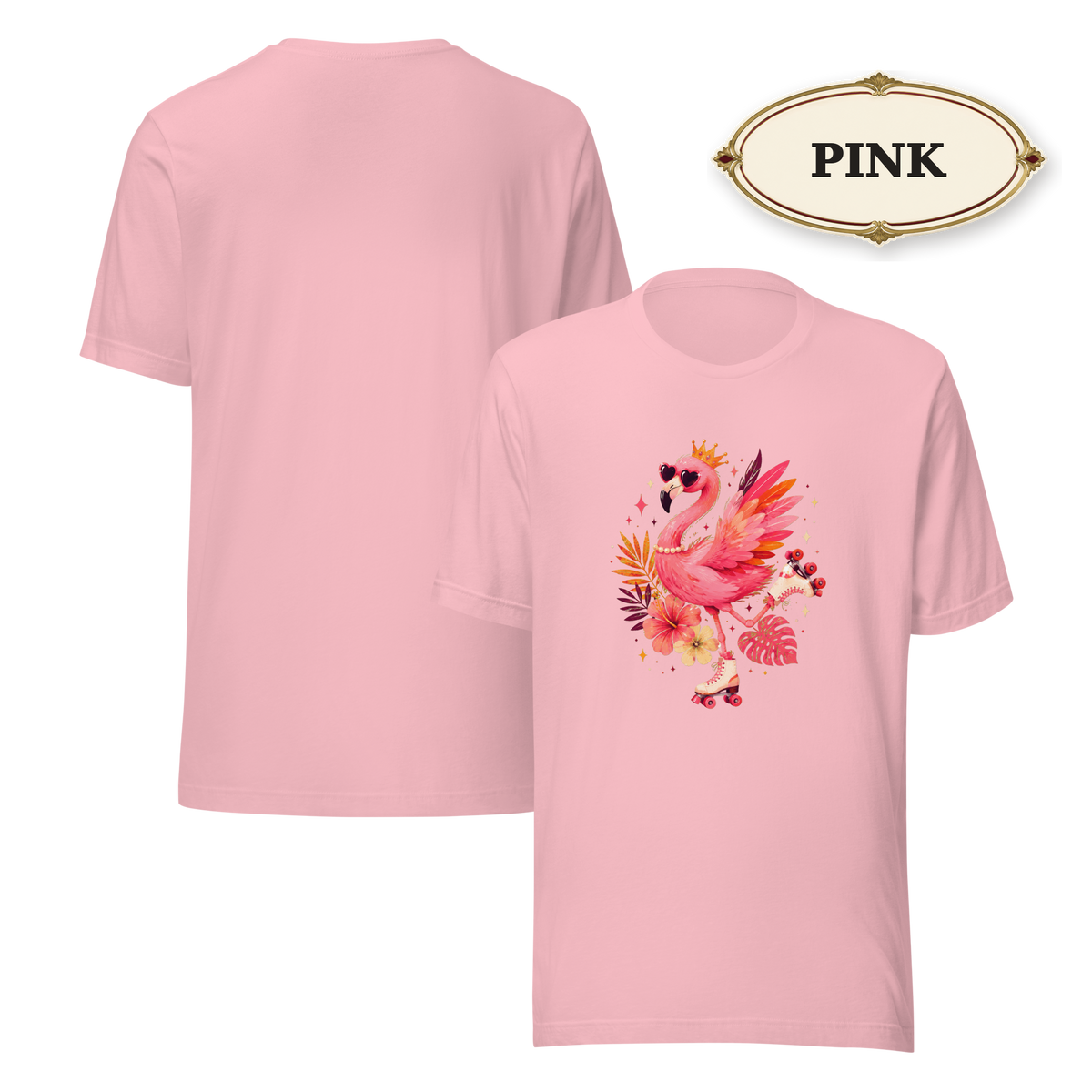 Pink Flamingo Shirt for Women, Tropical Graphic Tee, Colorful Summer T-Shirt, Beach Vacation Tee, Flamingo Lover Gift