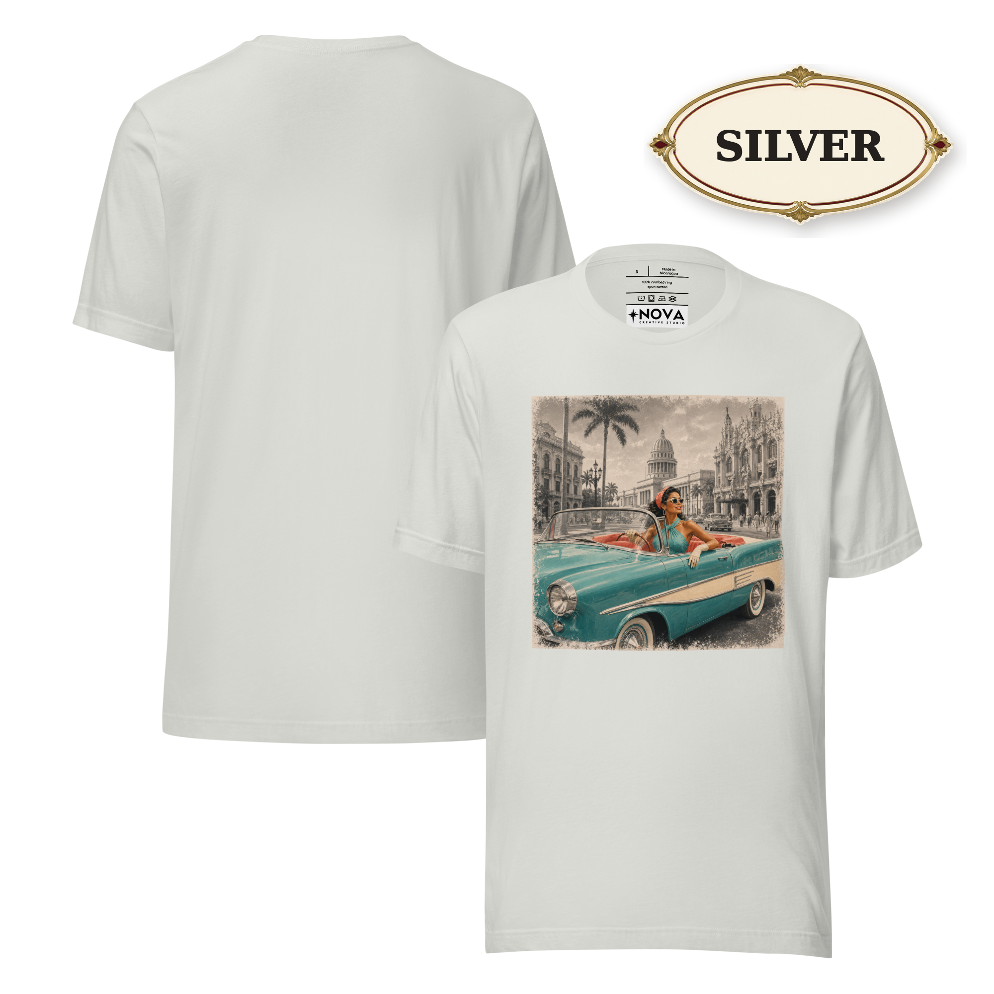 Havana Convertible Graphic Tee, Vintage Cuba Travel Shirt, Classic Car Gift