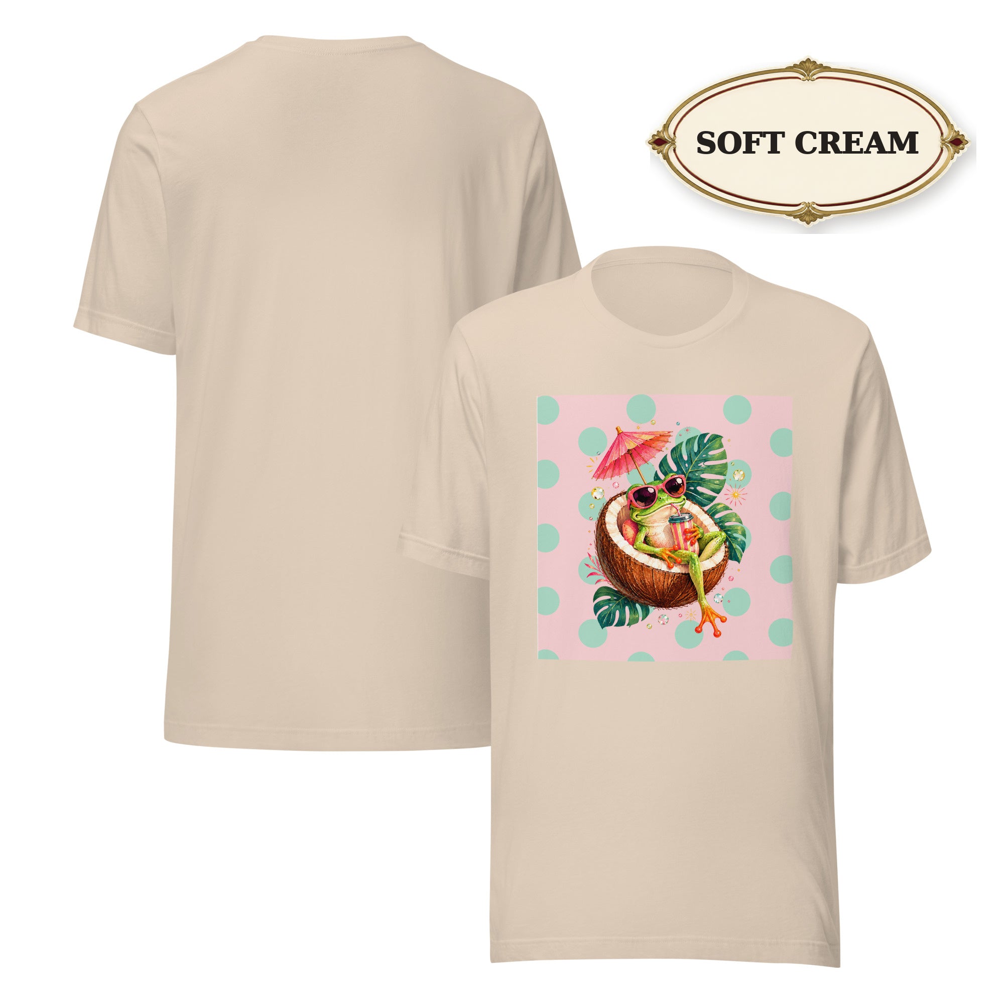 Women’s Tropical Cocktail Graphic Tee, Coconut Drink Summer Shirt
