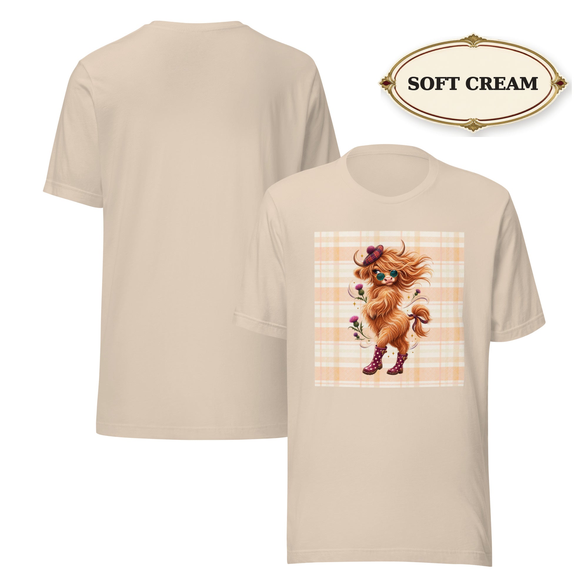 Women’s Highland Cow Graphic Tee, Cute Western Shirt, Cow Lover Gift