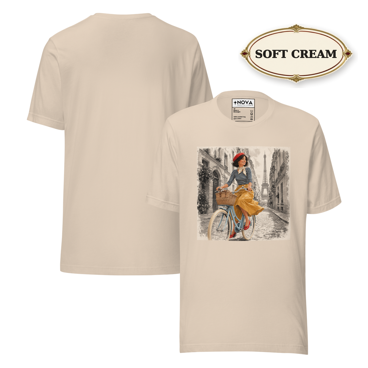 Paris Shirt for Women, Parisian Bicycle T-Shirt, French Girl Graphic Tee, Vintage Paris Shirt, France Travel Tee, Paris Lover Gift