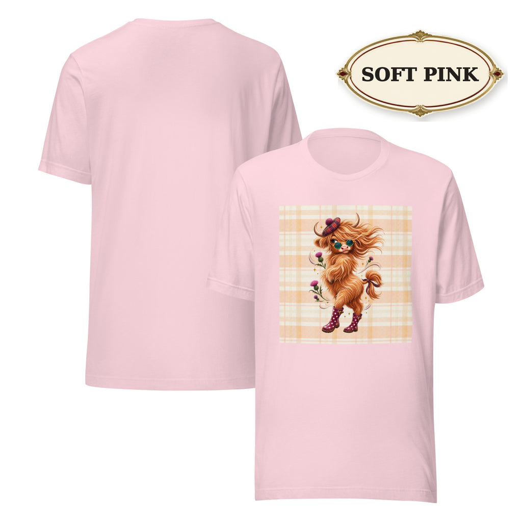 Women’s Highland Cow Graphic Tee, Cute Western Shirt, Cow Lover Gift