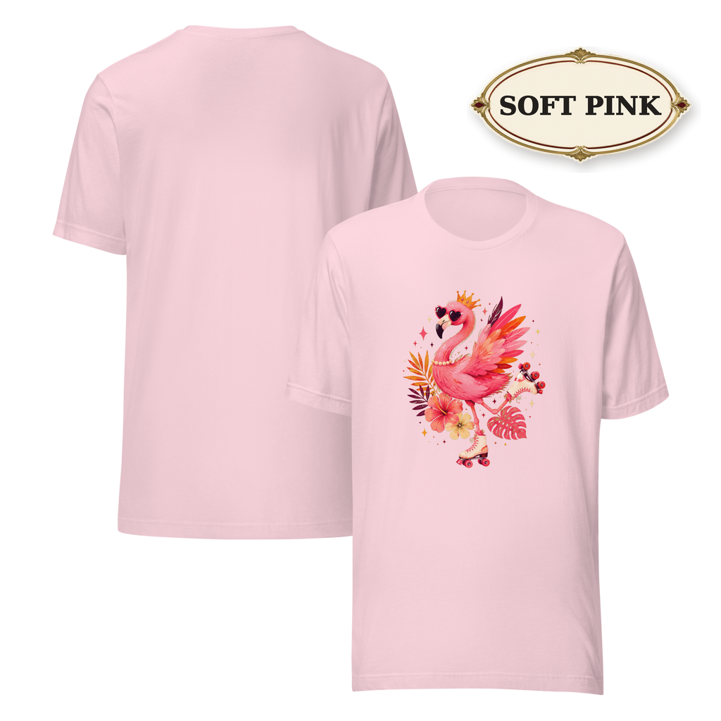 Pink Flamingo Shirt for Women, Tropical Graphic Tee, Colorful Summer T-Shirt, Beach Vacation Tee, Flamingo Lover Gift