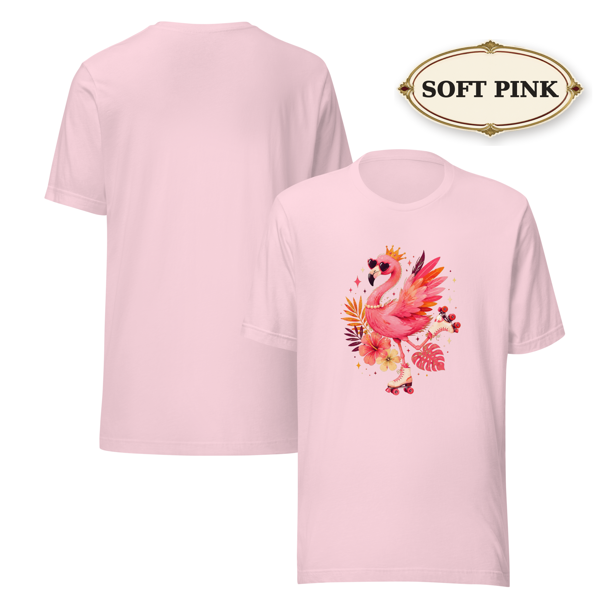 Pink Flamingo Shirt for Women, Tropical Graphic Tee, Colorful Summer T-Shirt, Beach Vacation Tee, Flamingo Lover Gift