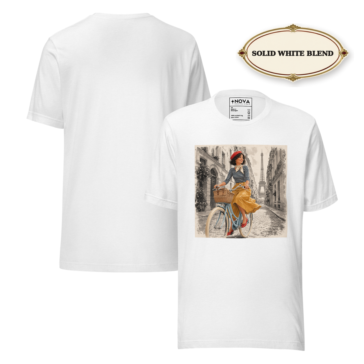 Paris Shirt for Women, Parisian Bicycle T-Shirt, French Girl Graphic Tee, Vintage Paris Shirt, France Travel Tee, Paris Lover Gift