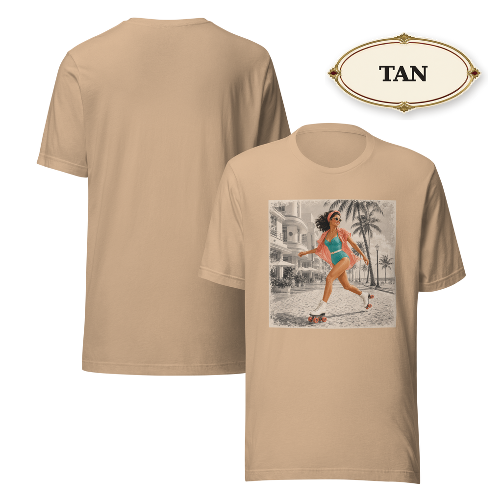 Miami Shirt for Women, Retro Roller Skating Tee, Vintage Florida T-Shirt, Miami Beach Graphic Tee, Summer Vacation Shirt, Skater Girl Gift