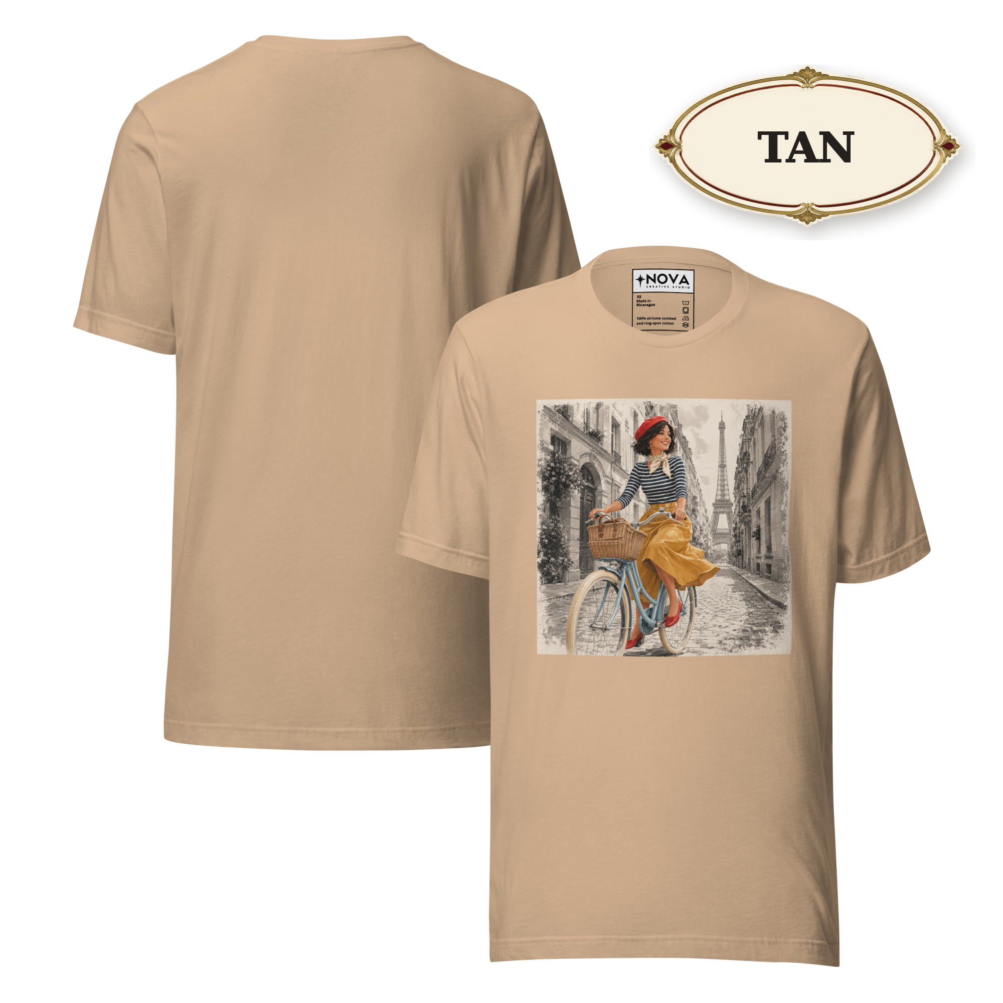 Paris Shirt for Women, Parisian Bicycle T-Shirt, French Girl Graphic Tee, Vintage Paris Shirt, France Travel Tee, Paris Lover Gift