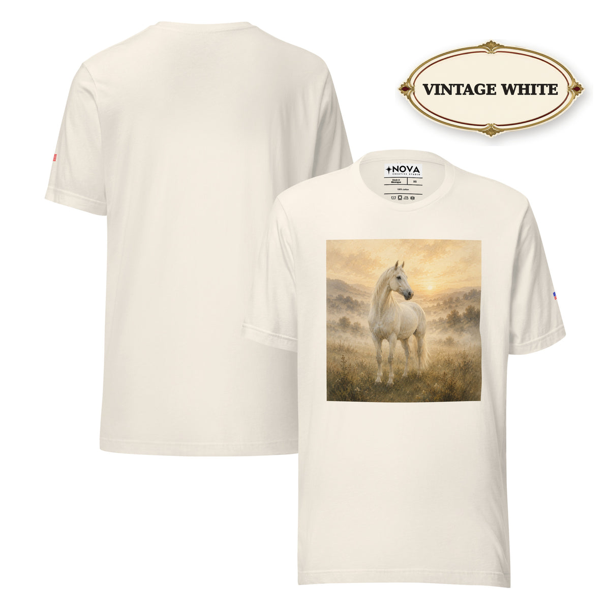 White Horse Graphic Tee, Unisex Western Shirt, Equestrian Gift