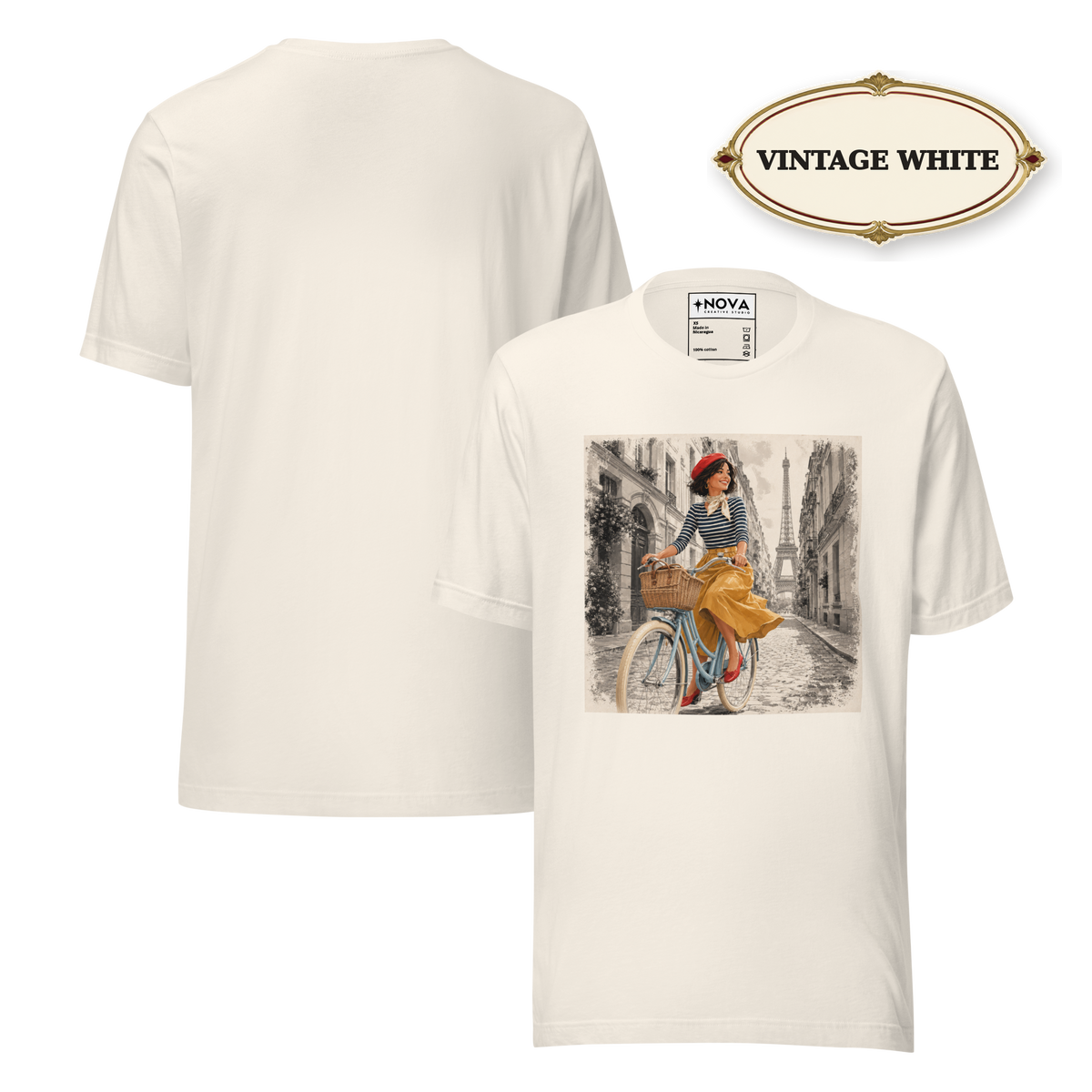 Paris Shirt for Women, Parisian Bicycle T-Shirt, French Girl Graphic Tee, Vintage Paris Shirt, France Travel Tee, Paris Lover Gift