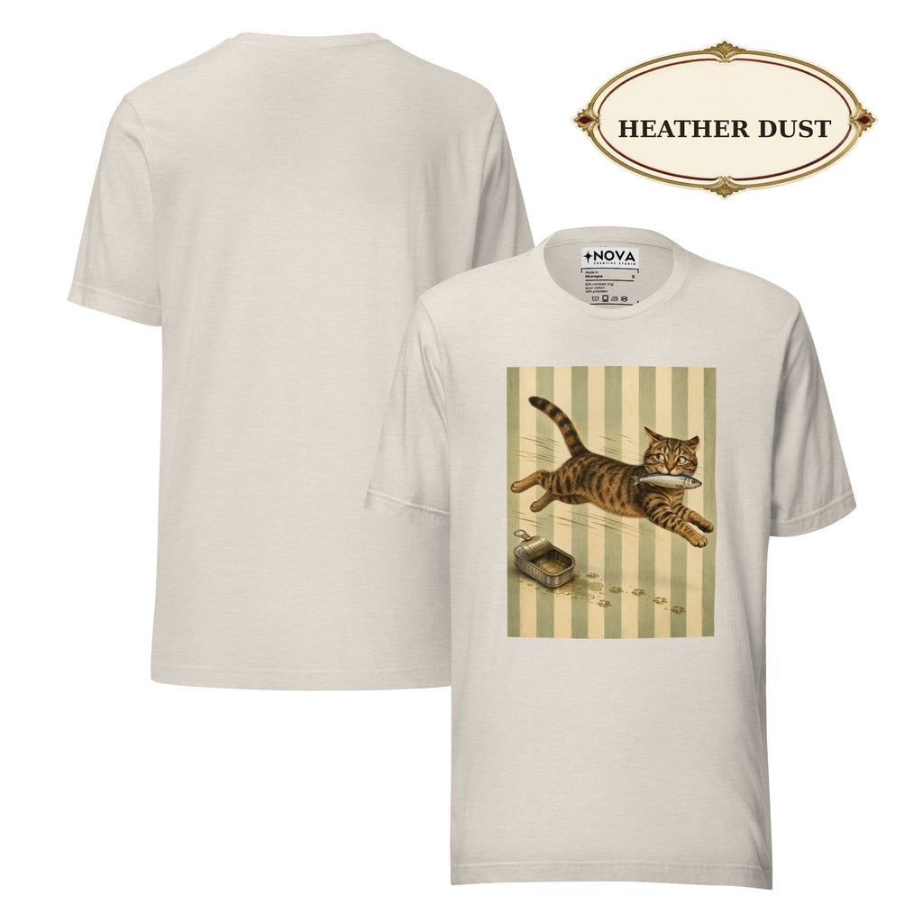 Sardine Thief Cat Graphic Tee, Unisex Funny Cat Lover Shirt