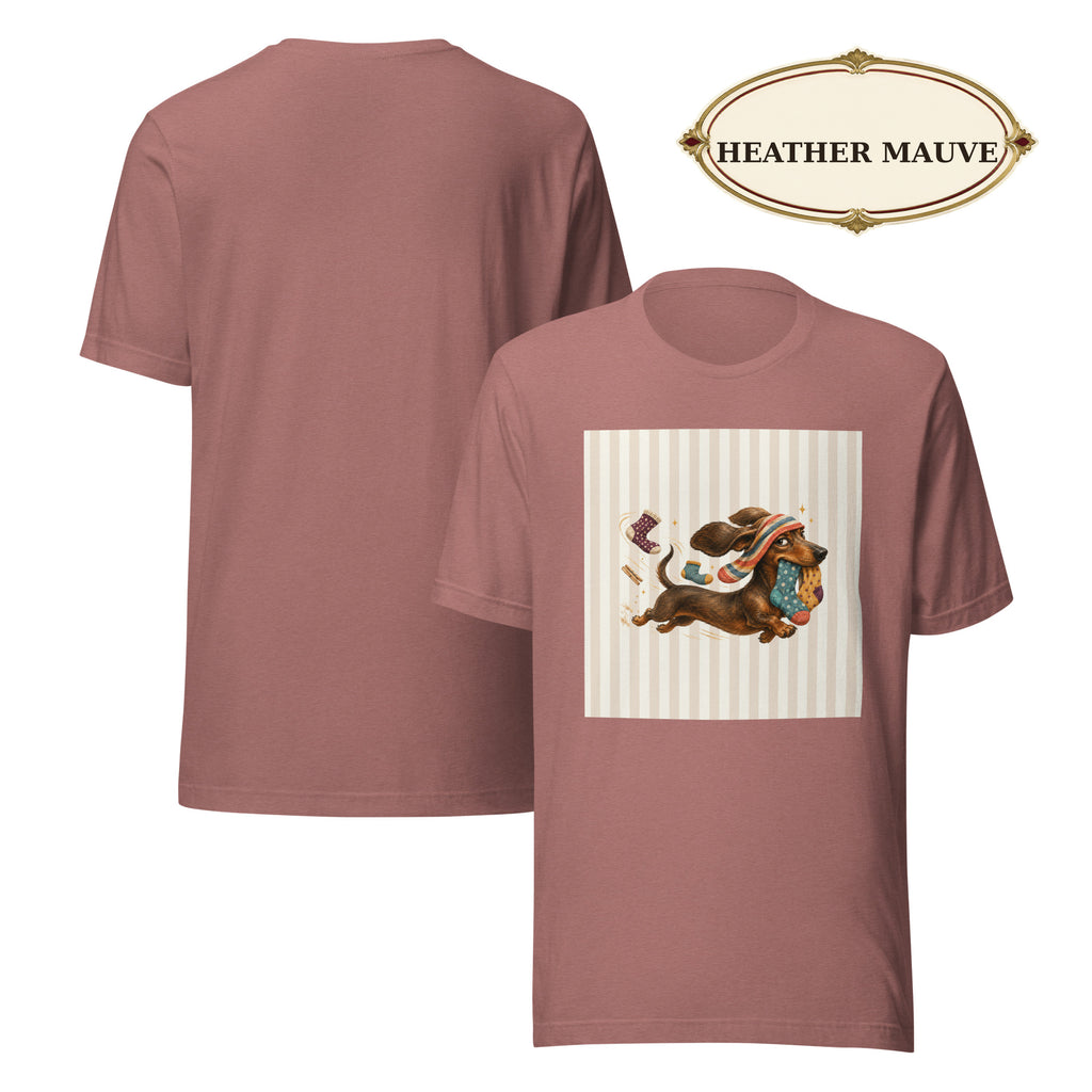 Sock Thief Dachshund Graphic Tee, Funny Unisex Wiener Dog Shirt