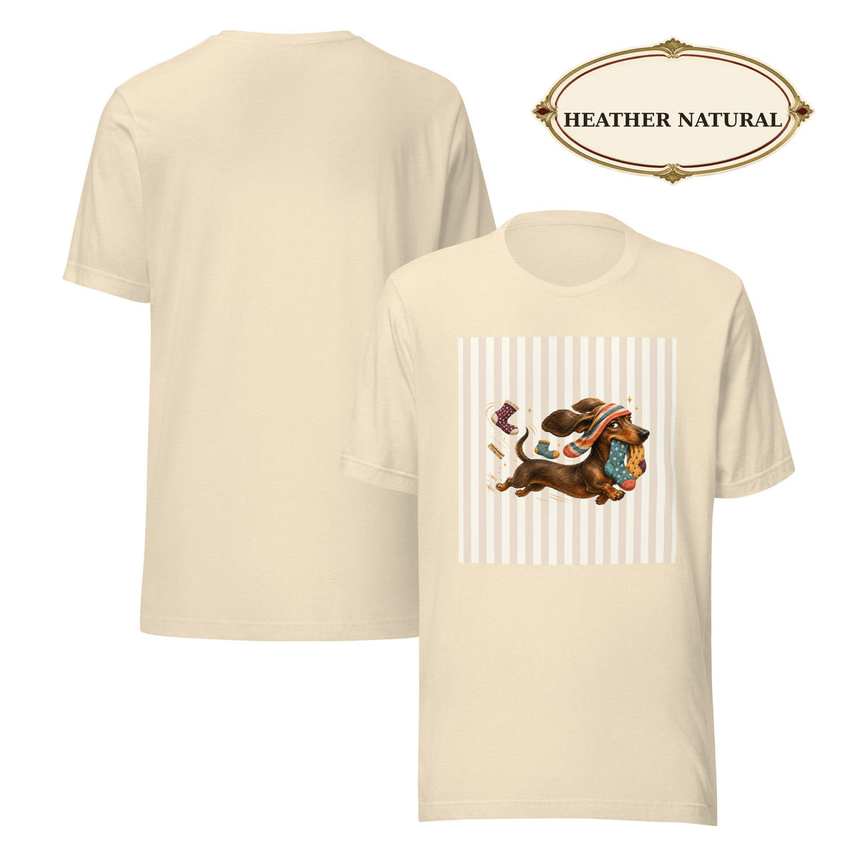 Sock Thief Dachshund Graphic Tee, Funny Unisex Wiener Dog Shirt