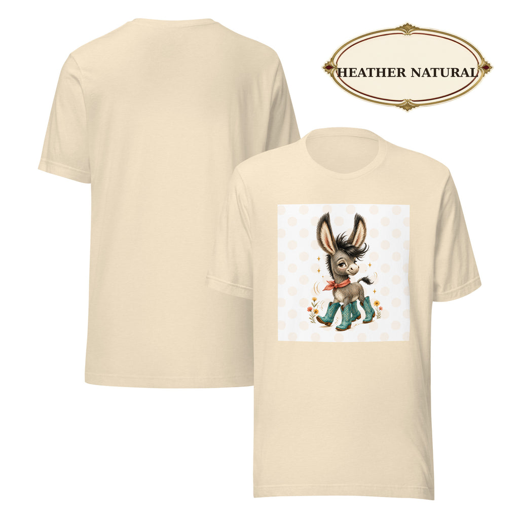 Cute Donkey Graphic Tee for Women, Whimsical Farm Animal Shirt