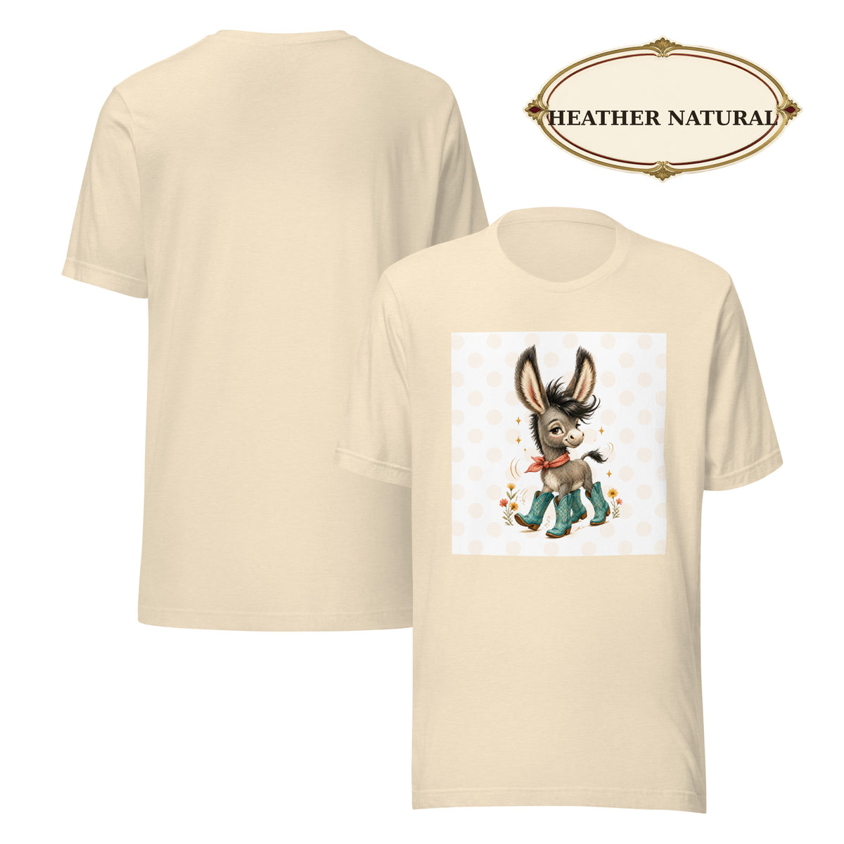 Cute Donkey Graphic Tee for Women, Whimsical Farm Animal Shirt