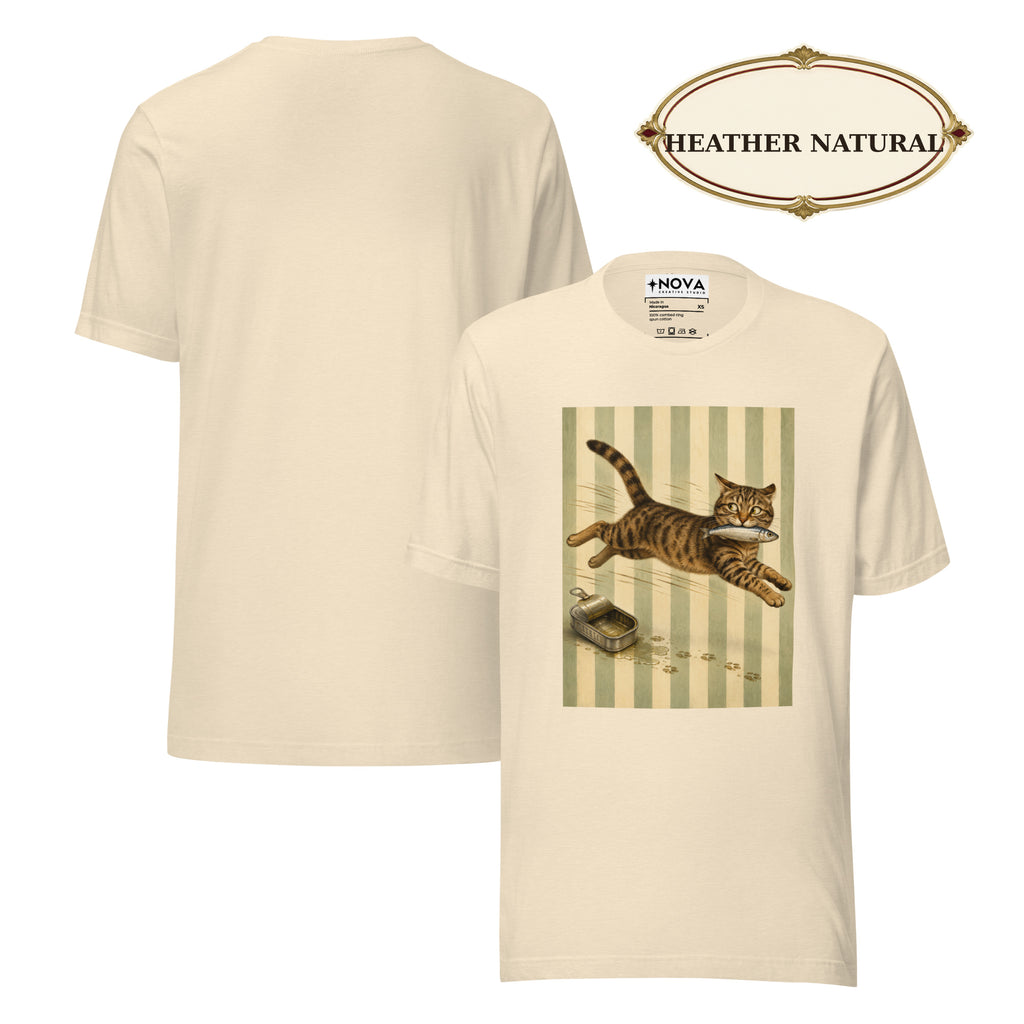 Sardine Thief Cat Graphic Tee, Unisex Funny Cat Lover Shirt