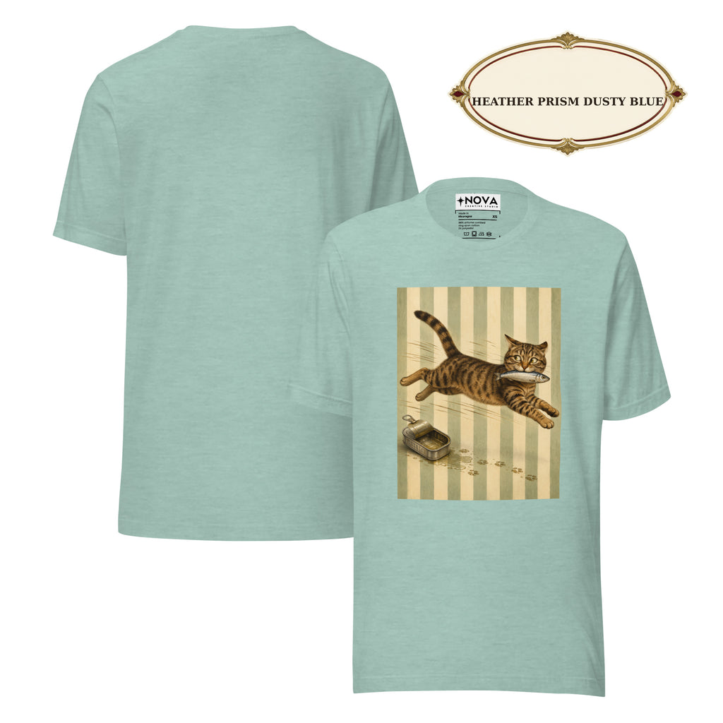 Sardine Thief Cat Graphic Tee, Unisex Funny Cat Lover Shirt
