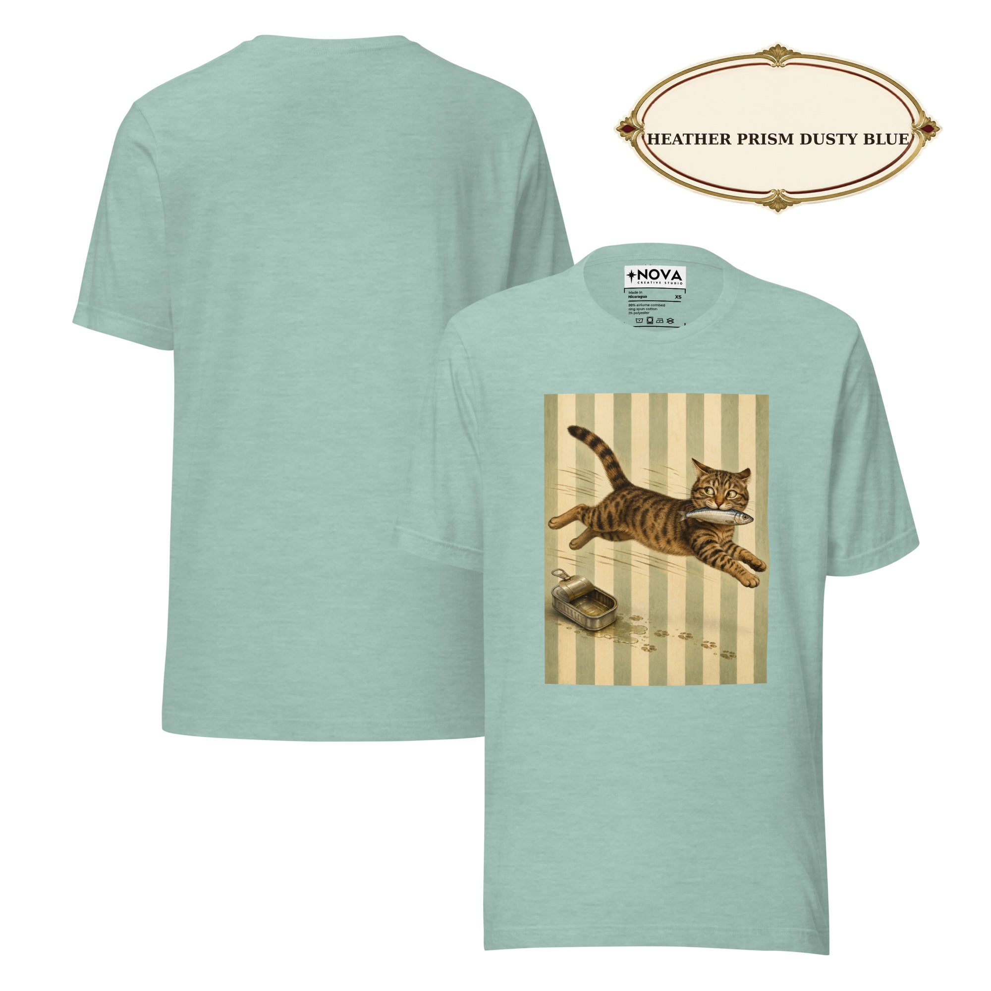Sardine Thief Cat Graphic Tee, Unisex Funny Cat Lover Shirt