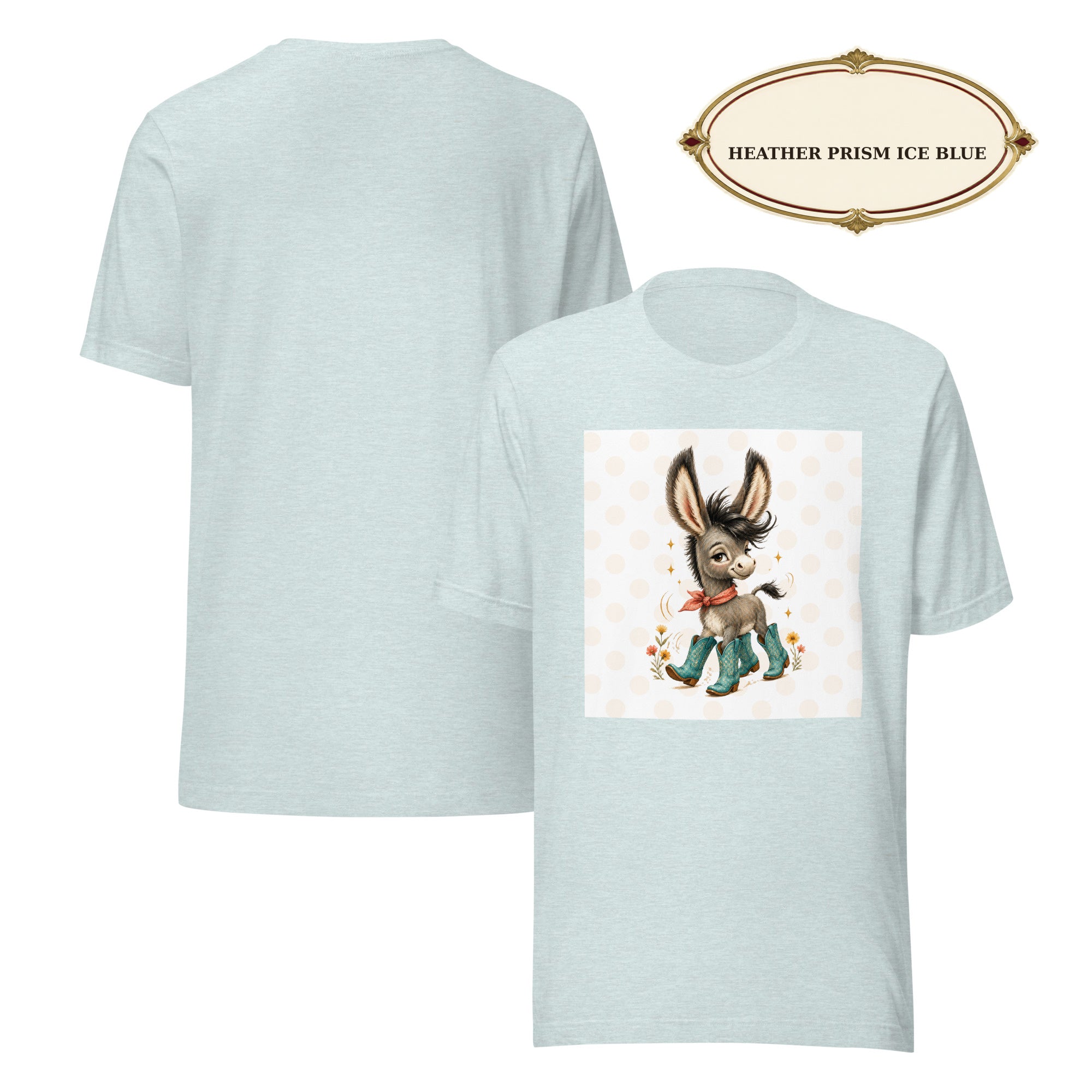 Cute Donkey Graphic Tee for Women, Whimsical Farm Animal Shirt