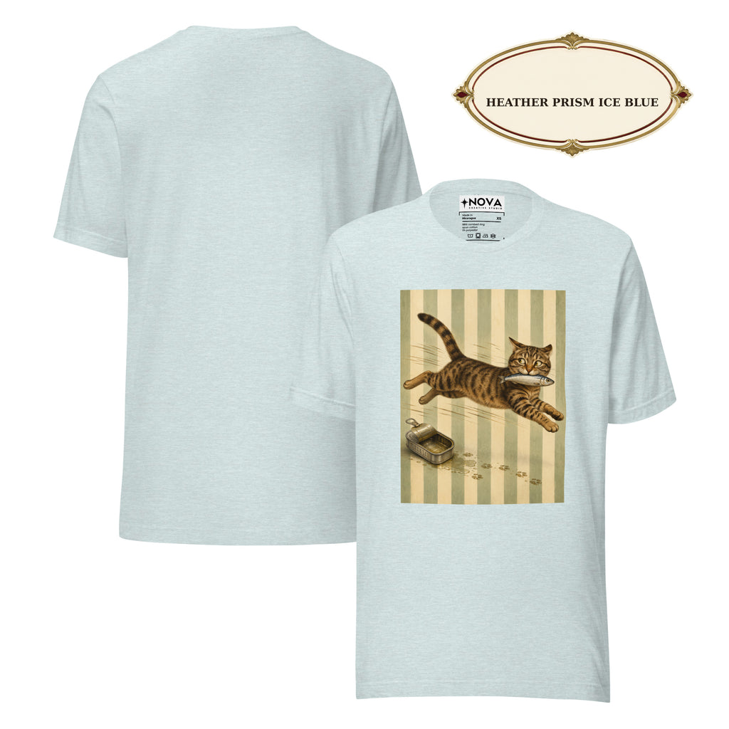 Sardine Thief Cat Graphic Tee, Unisex Funny Cat Lover Shirt