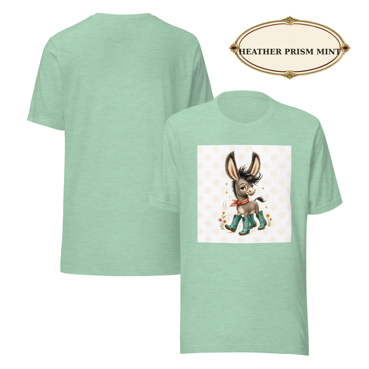 Cute Donkey Graphic Tee for Women, Whimsical Farm Animal Shirt