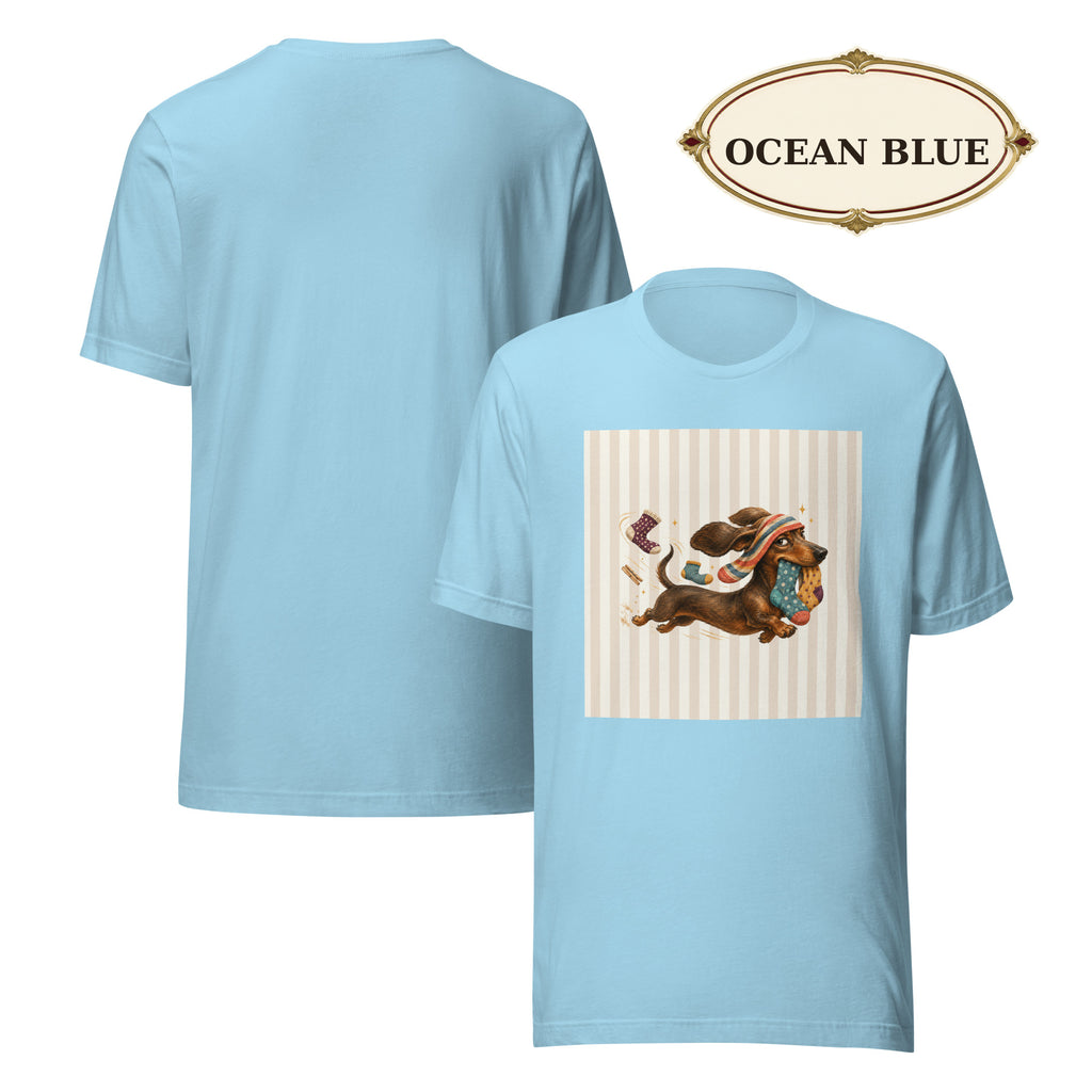 Sock Thief Dachshund Graphic Tee, Funny Unisex Wiener Dog Shirt