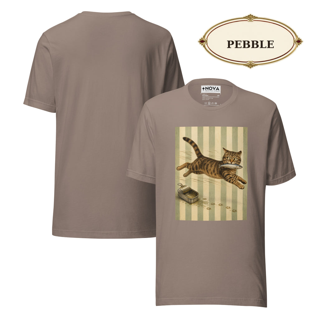 Sardine Thief Cat Graphic Tee, Unisex Funny Cat Lover Shirt