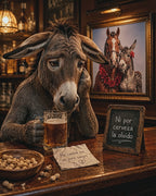 Funny Donkey Bar Poster, Spanish Animal Wall Art, Man Cave Decor Print