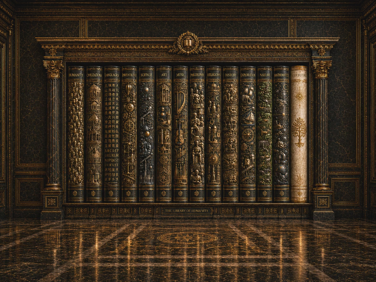 The Library of Humanity – Large Canvas Wall Art, 30x40 and 40x60, Museum Collection