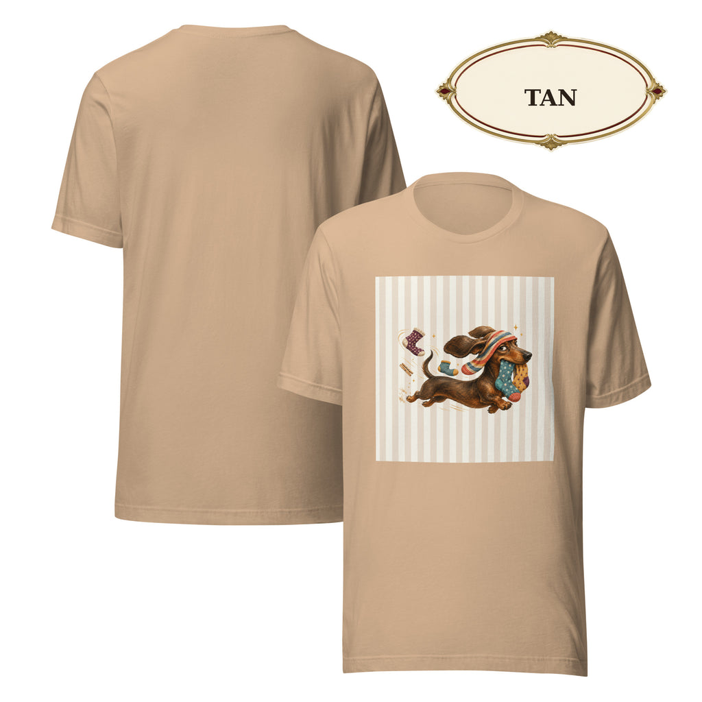 Sock Thief Dachshund Graphic Tee, Funny Unisex Wiener Dog Shirt