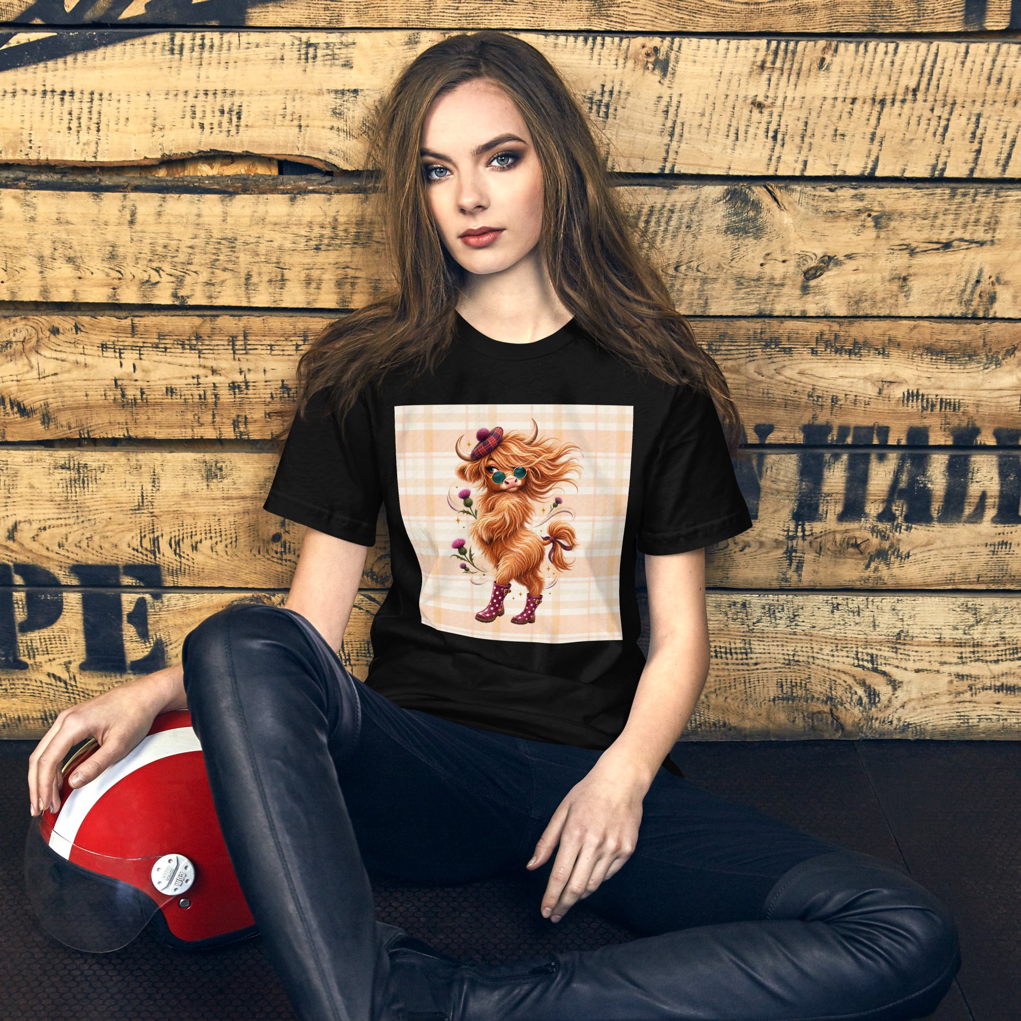 Women’s Highland Cow Graphic Tee, Cute Western Shirt, Cow Lover Gift