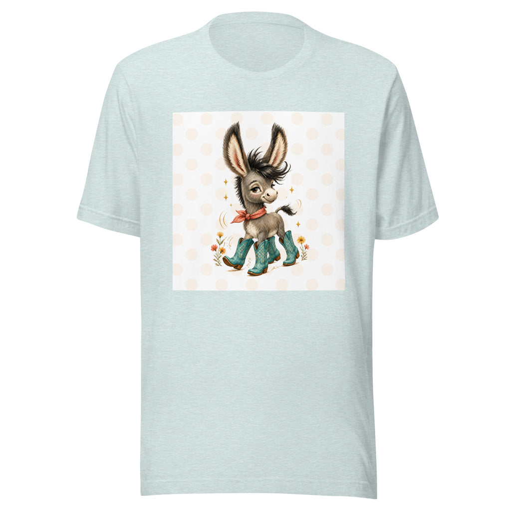 Cute Donkey Graphic Tee for Women, Whimsical Farm Animal Shirt
