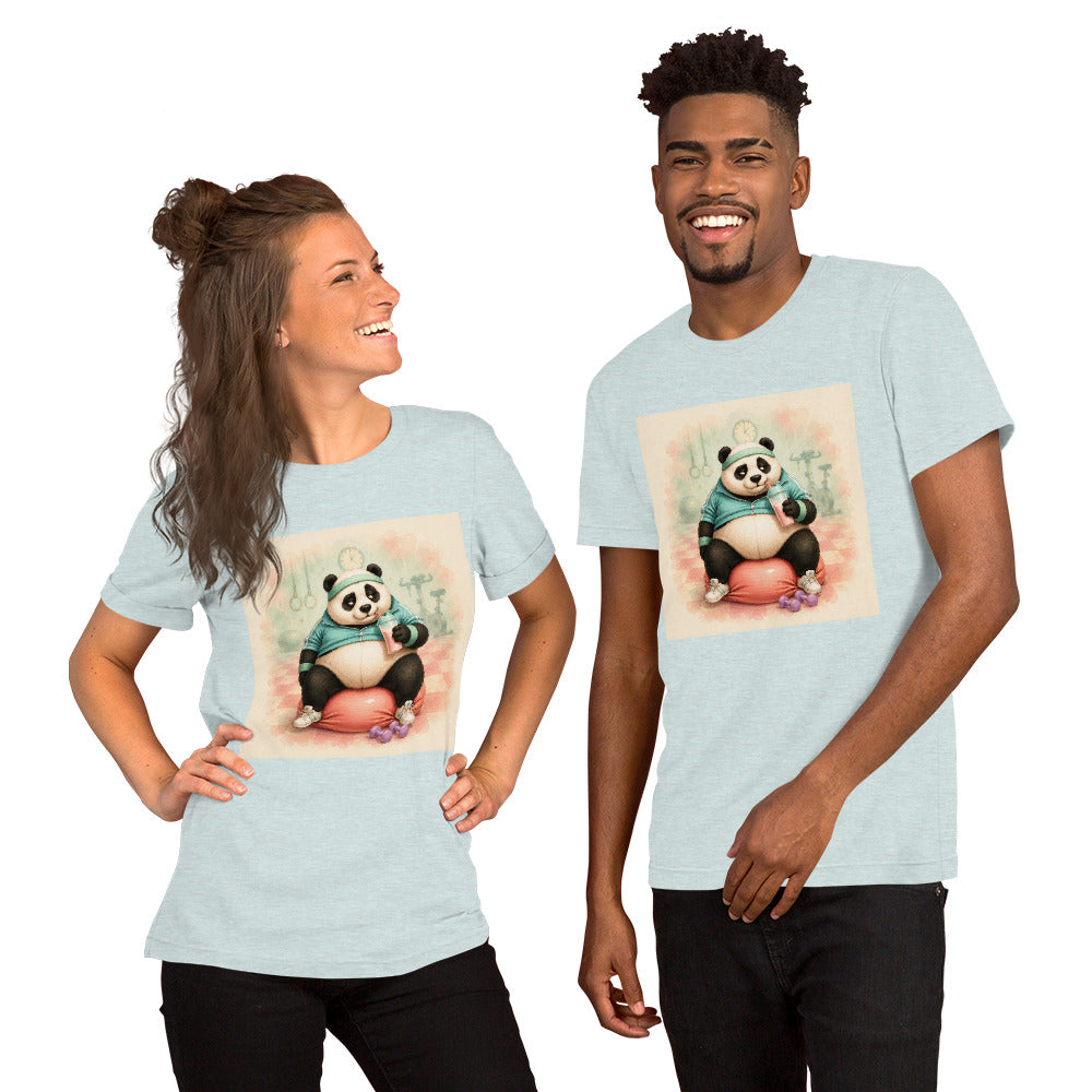 Panda Workout Graphic Tee, Unisex Fitness Shirt, Funny Gym Gift