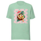 Women’s Tropical Cocktail Graphic Tee, Coconut Drink Summer Shirt