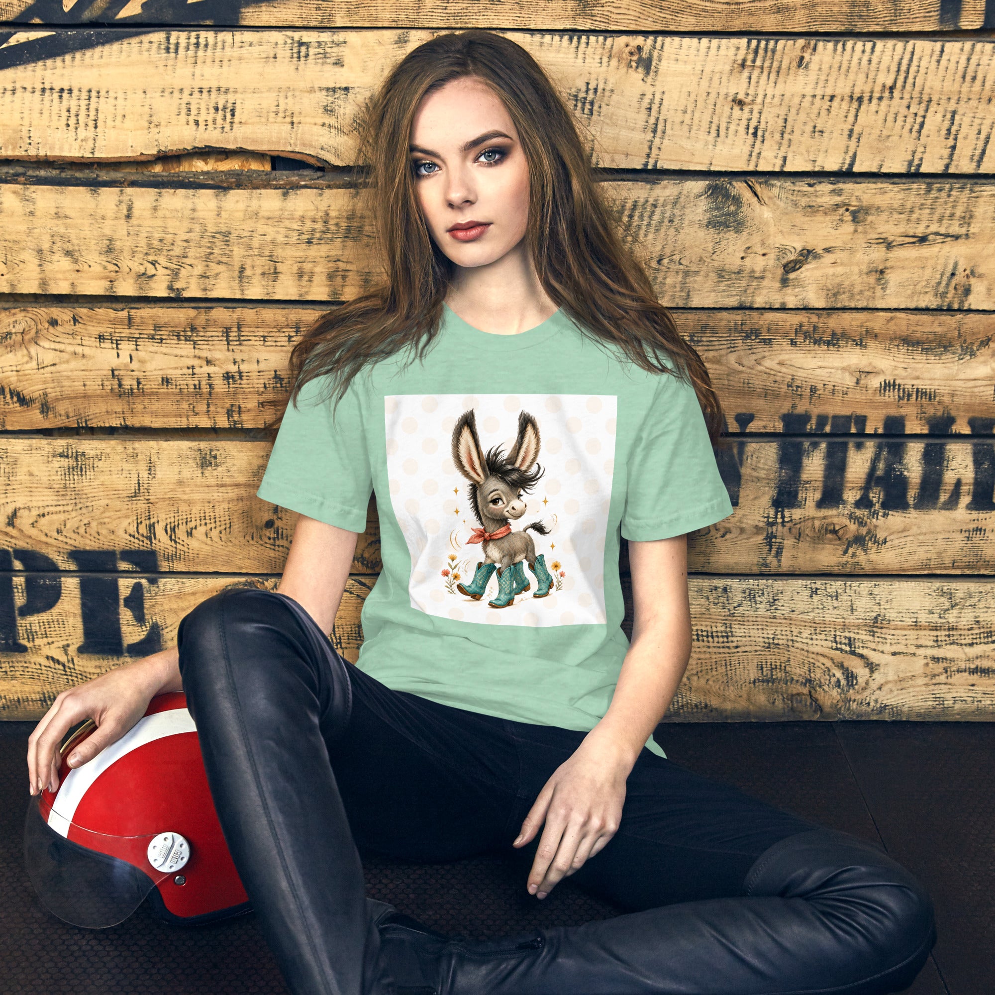 Cute Donkey Graphic Tee for Women, Whimsical Farm Animal Shirt