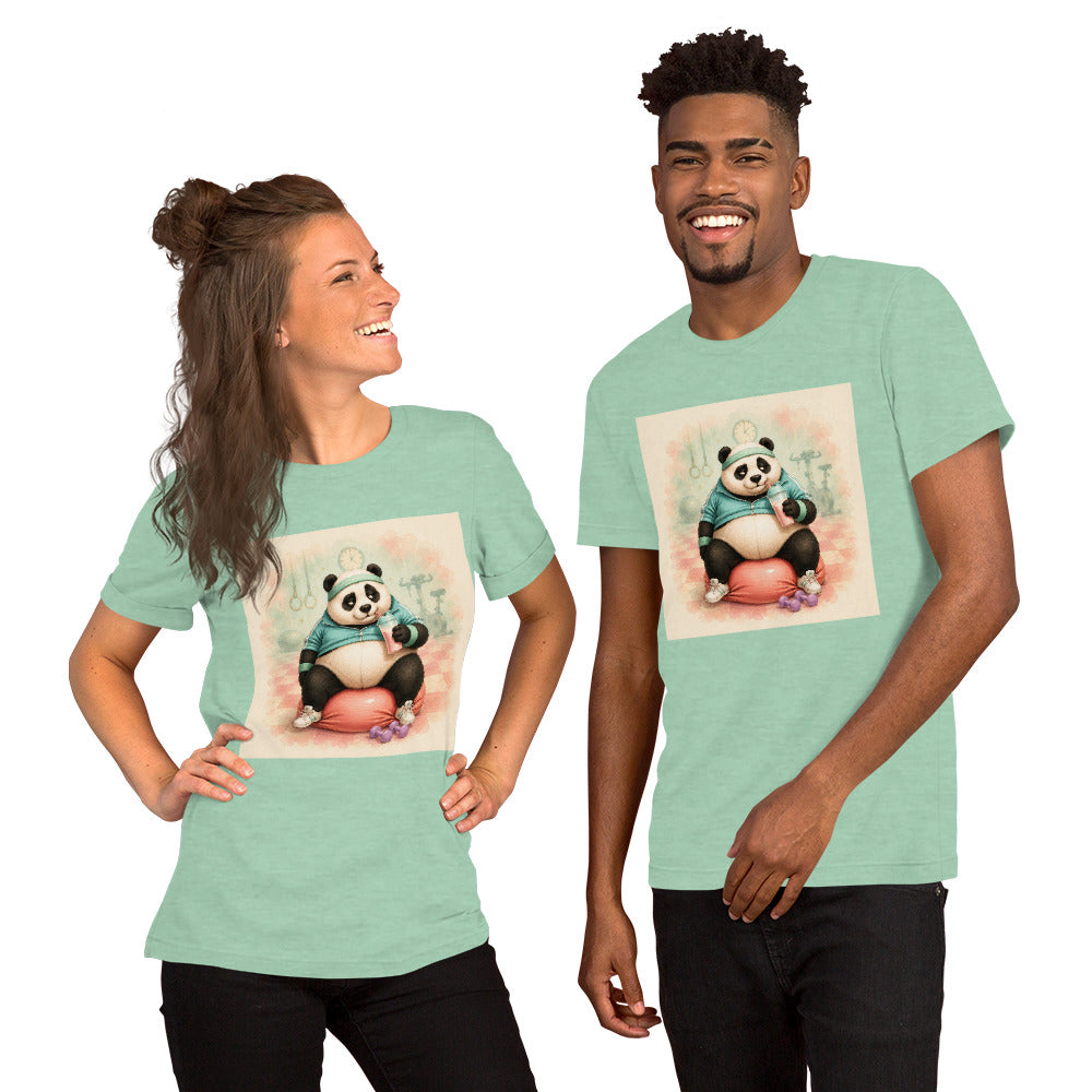 Panda Workout Graphic Tee, Unisex Fitness Shirt, Funny Gym Gift