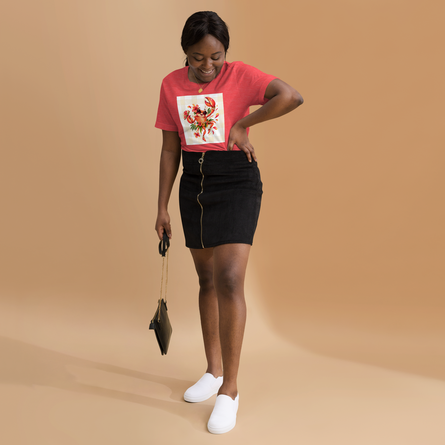 Women’s Tropical Lobster Graphic Tee, Coastal Summer Shirt, Beach Lover Gift