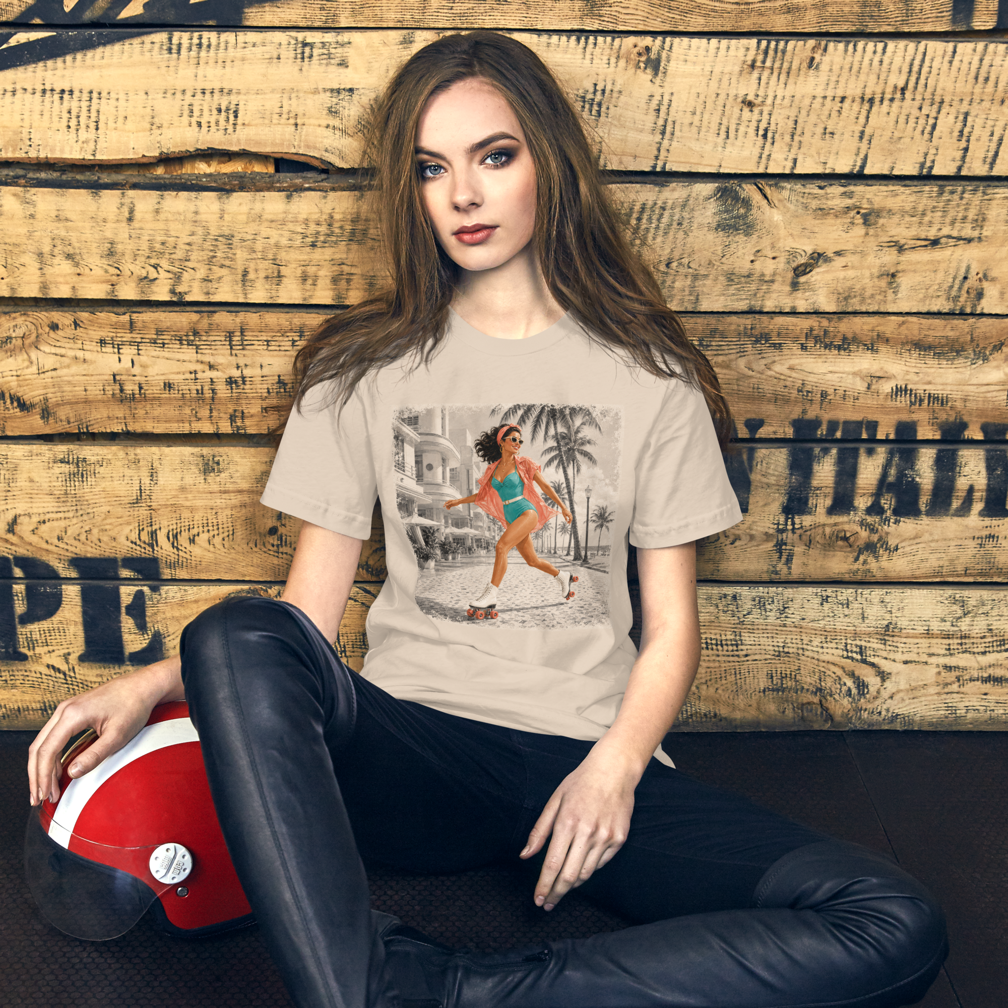 Miami Shirt for Women, Retro Roller Skating Tee, Vintage Florida T-Shirt, Miami Beach Graphic Tee, Summer Vacation Shirt, Skater Girl Gift