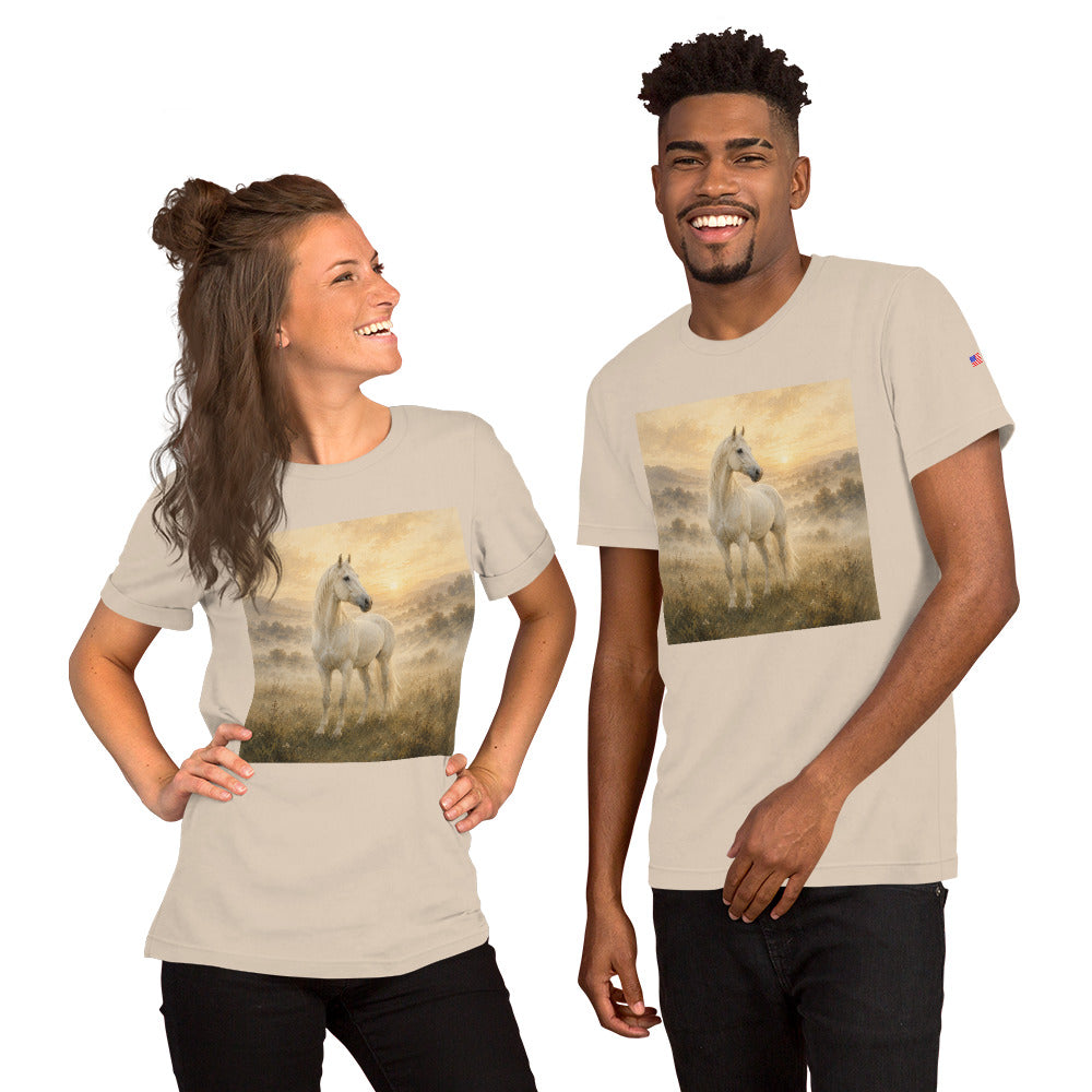 White Horse Graphic Tee, Unisex Western Shirt, Equestrian Gift