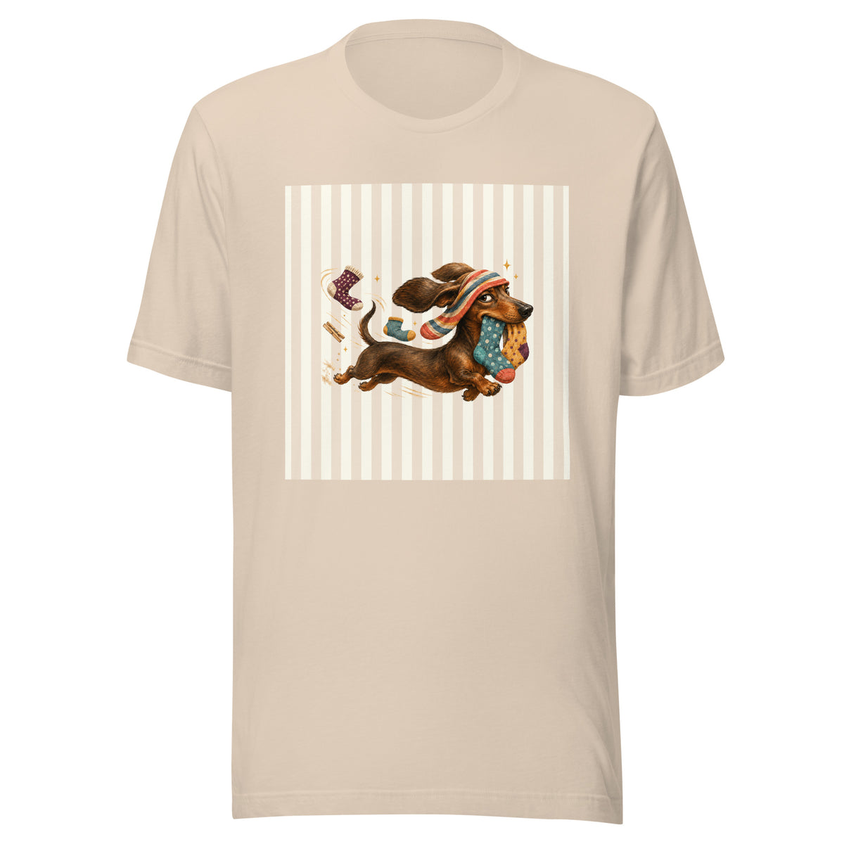 Sock Thief Dachshund Graphic Tee, Funny Unisex Wiener Dog Shirt