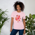 Pink Flamingo Shirt for Women, Tropical Graphic Tee, Colorful Summer T-Shirt, Beach Vacation Tee, Flamingo Lover Gift