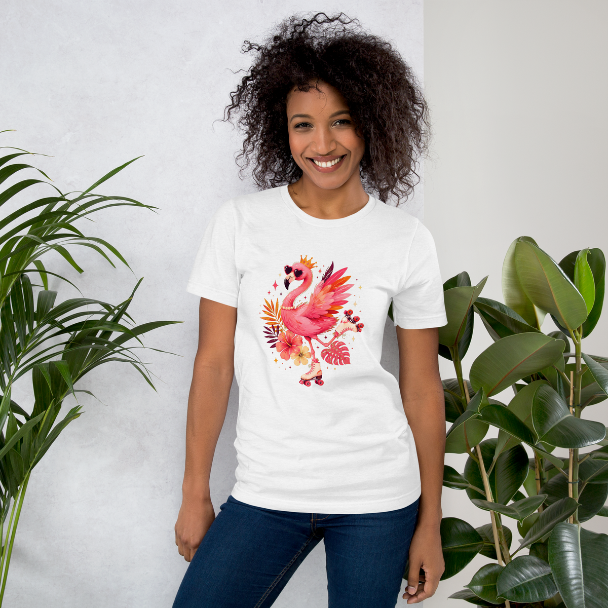 Pink Flamingo Shirt for Women, Tropical Graphic Tee, Colorful Summer T-Shirt, Beach Vacation Tee, Flamingo Lover Gift