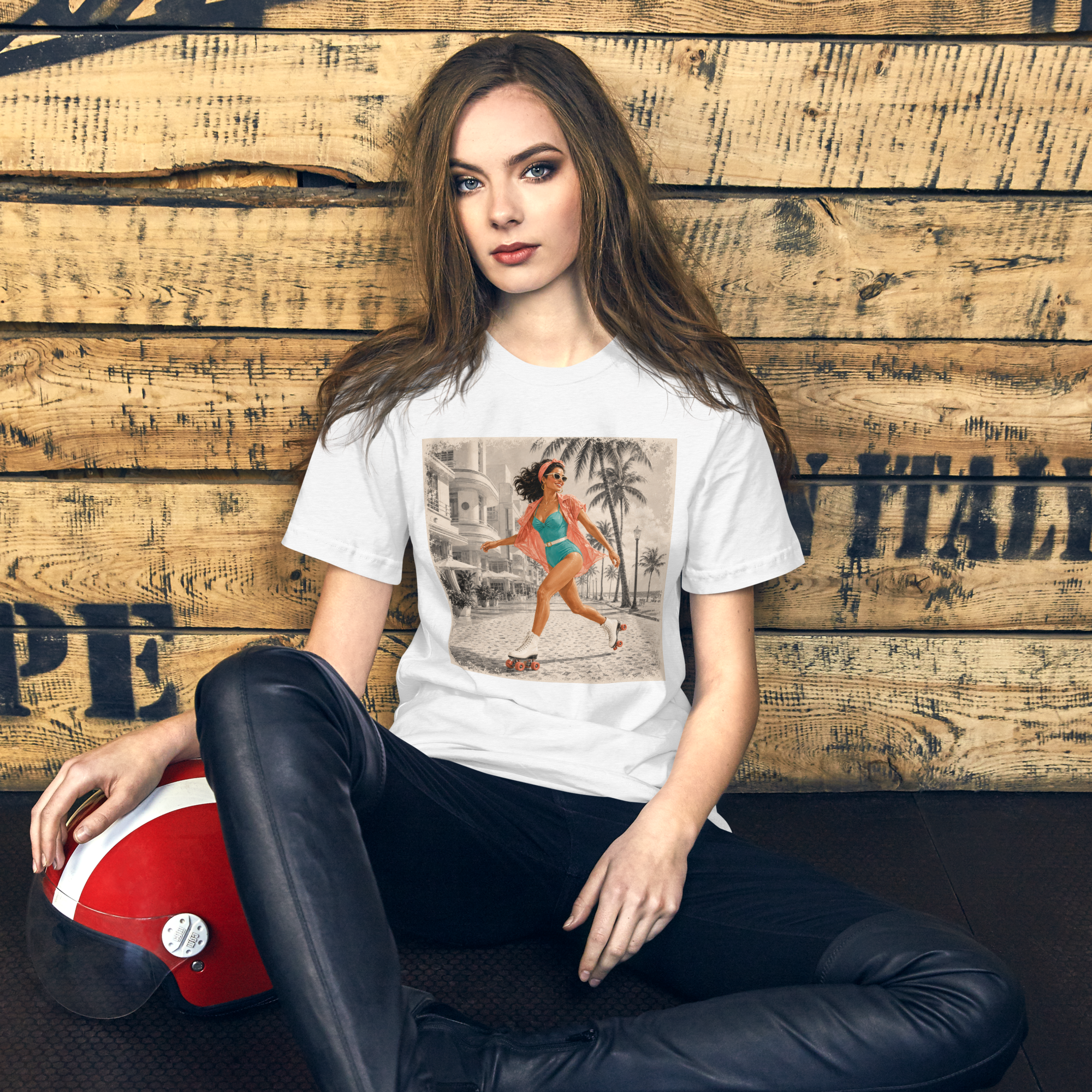 Miami Shirt for Women, Retro Roller Skating Tee, Vintage Florida T-Shirt, Miami Beach Graphic Tee, Summer Vacation Shirt, Skater Girl Gift