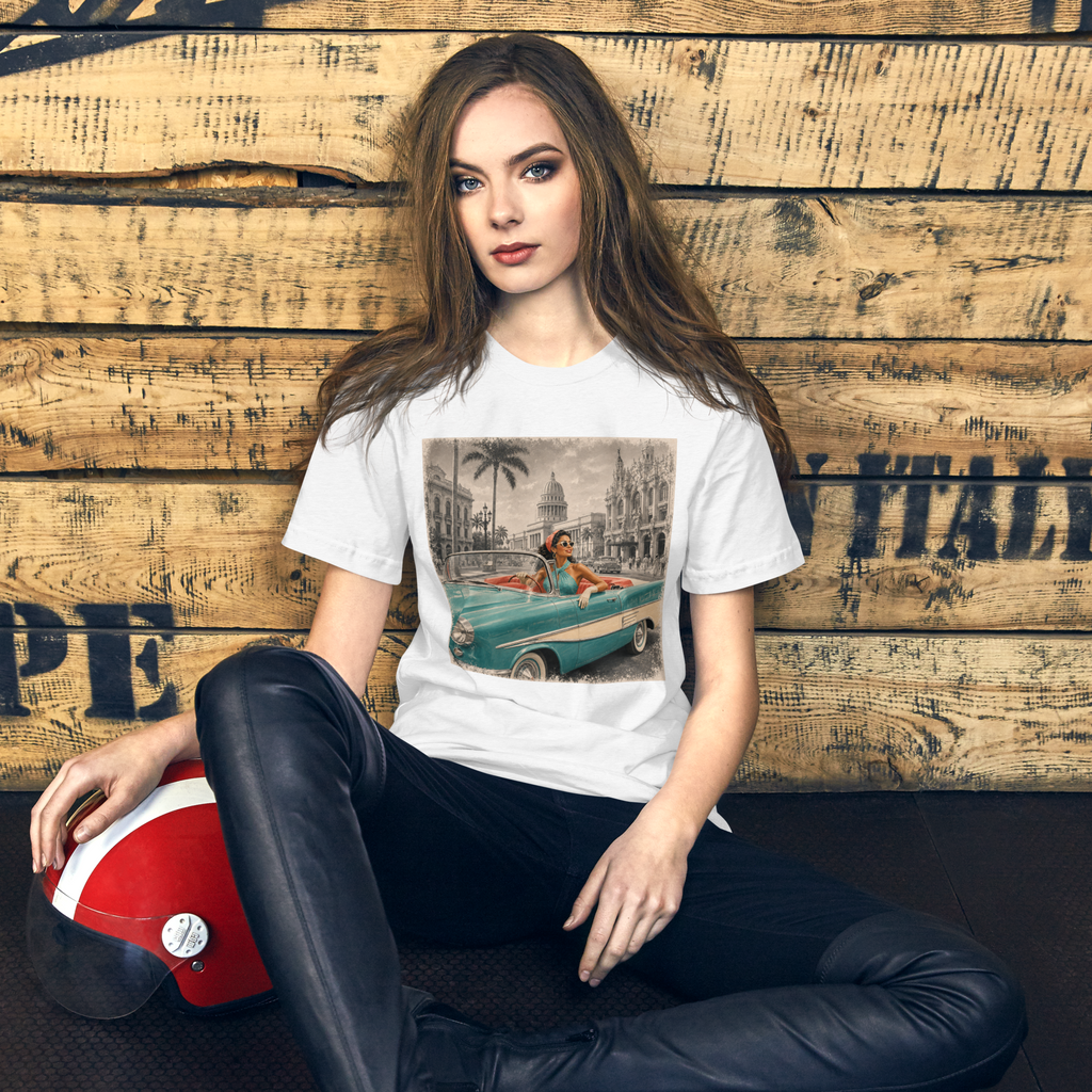 Havana Convertible Graphic Tee, Vintage Cuba Travel Shirt, Classic Car Gift