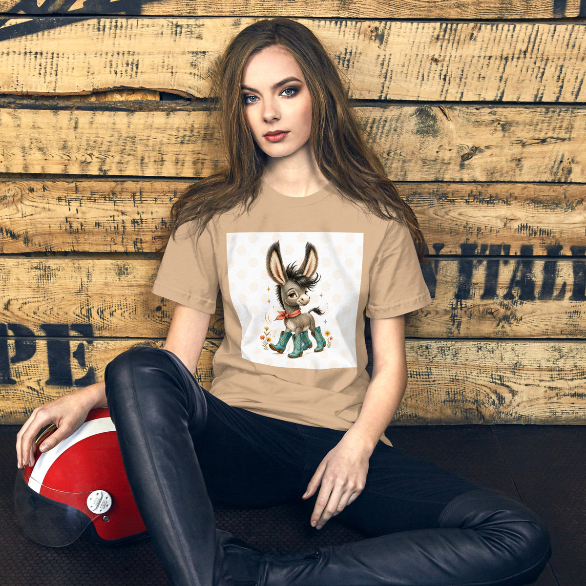Cute Donkey Graphic Tee for Women, Whimsical Farm Animal Shirt