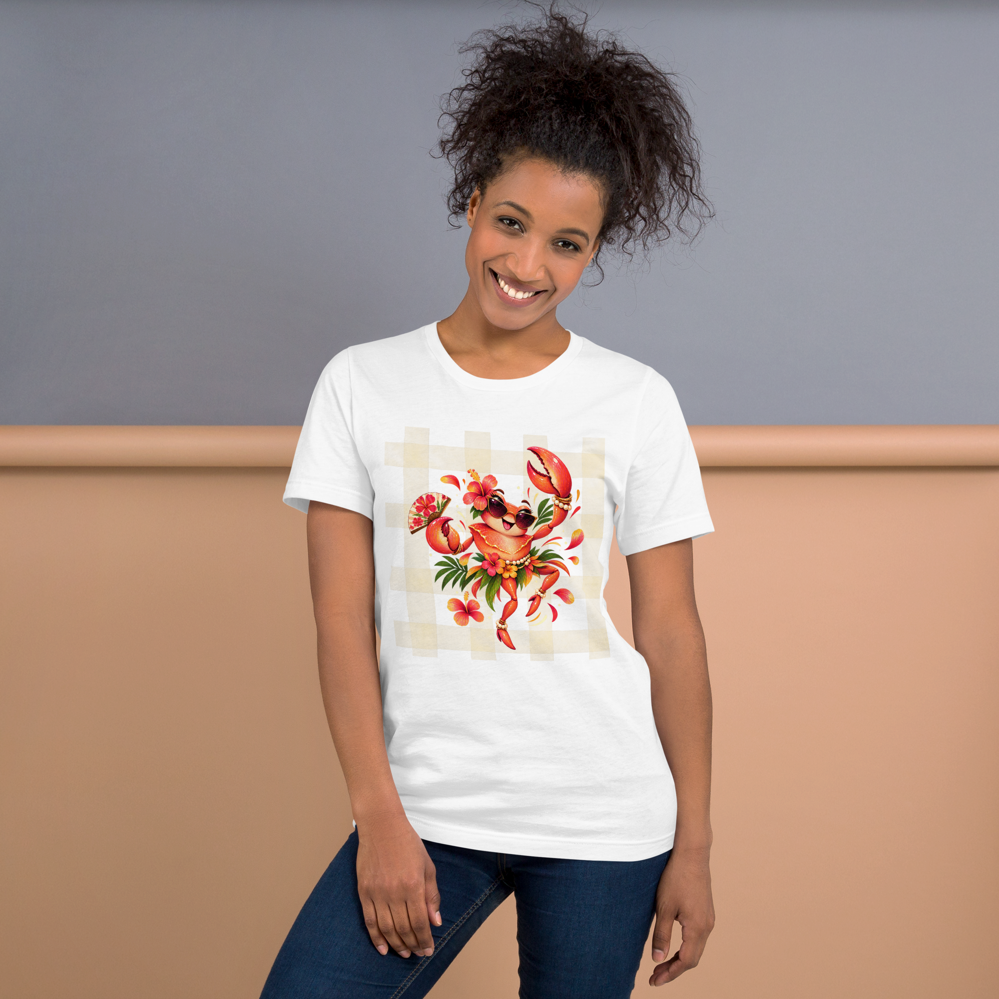 Women’s Tropical Lobster Graphic Tee, Coastal Summer Shirt, Beach Lover Gift
