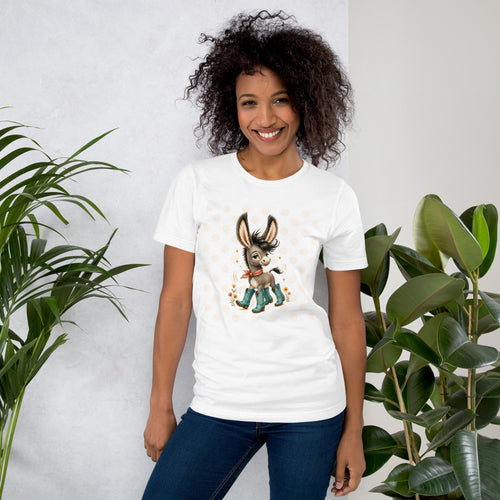 Cute Donkey Graphic Tee for Women, Whimsical Farm Animal Shirt